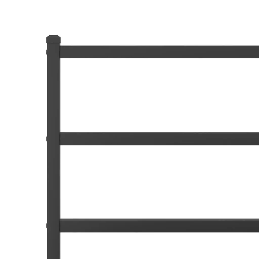 Metal Bed Frame 150x200 cm with Headboard Black Steel Slats Centre Legs