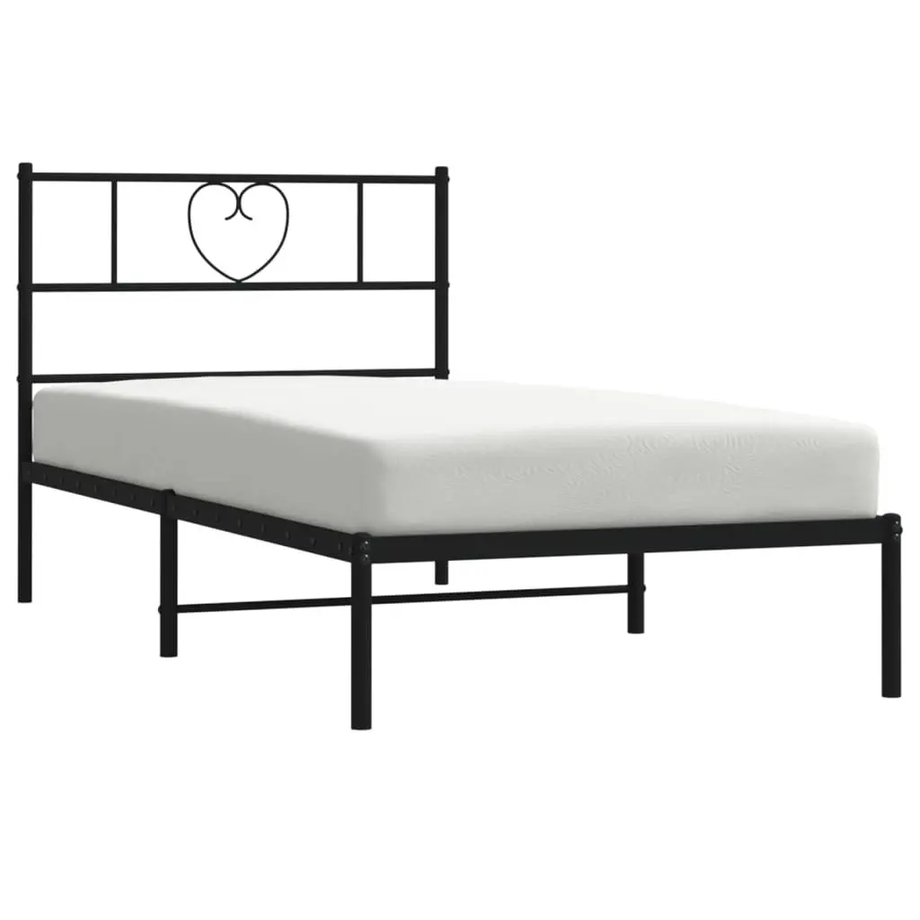 Metal Bed Frame King Single Bedroom 107x203 cm Black