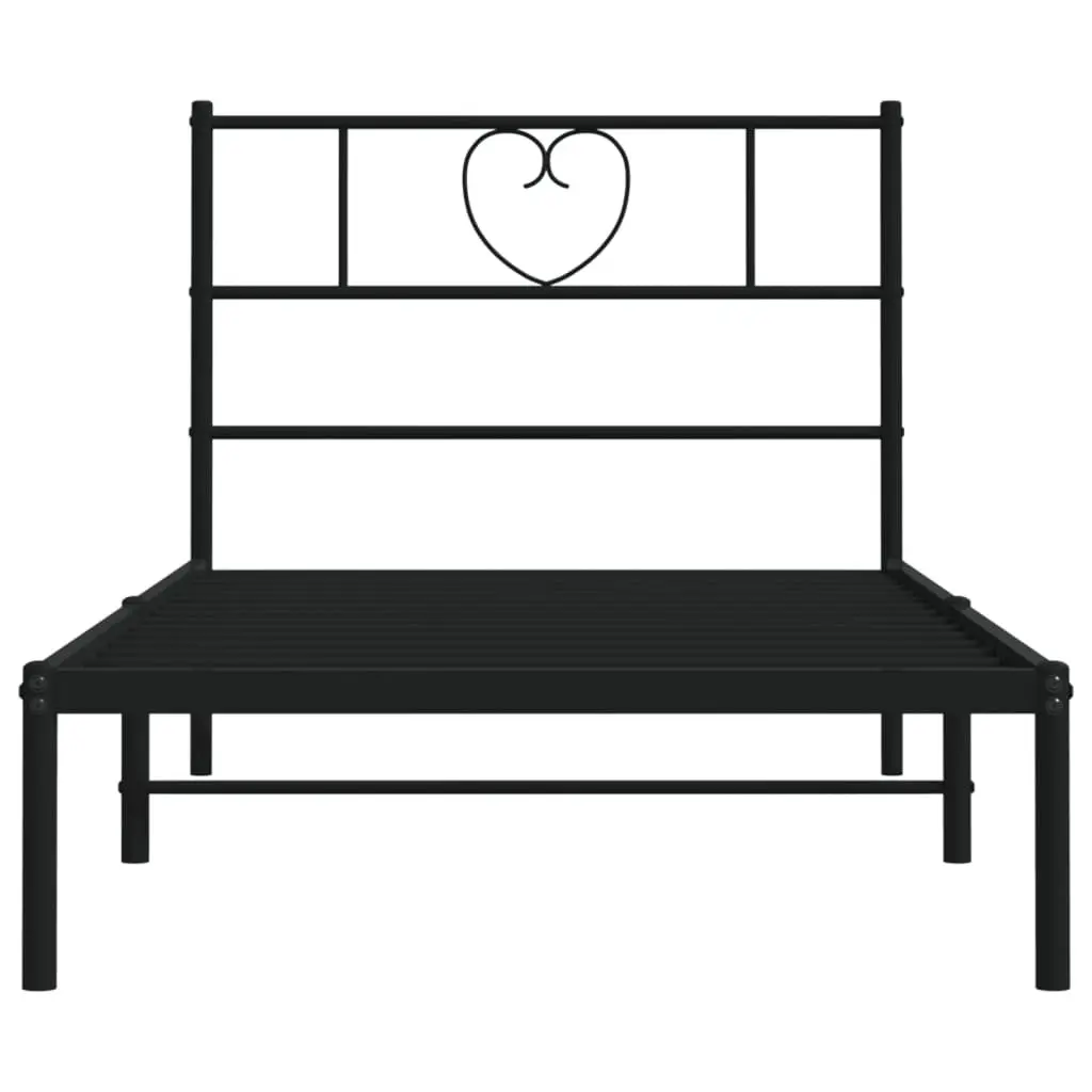 Metal Bed Frame King Single Bedroom 107x203 cm Black
