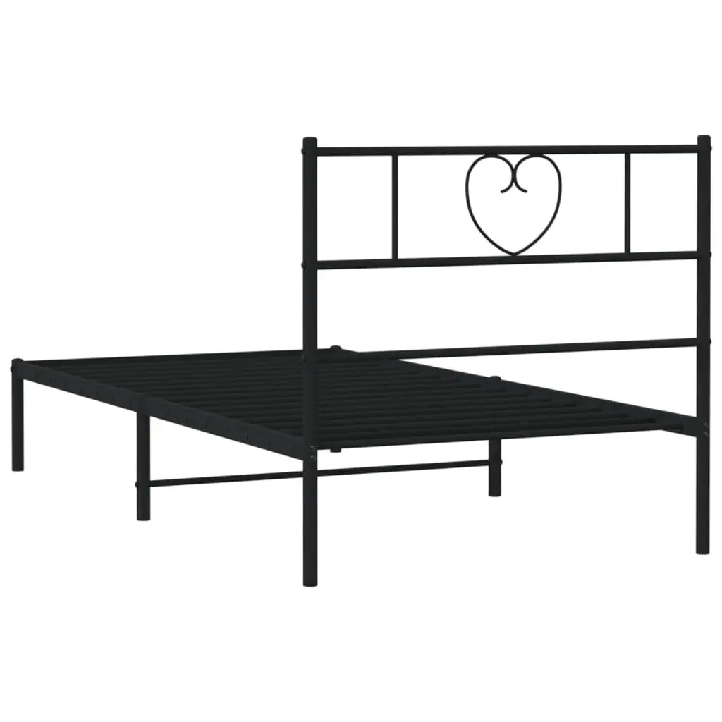Metal Bed Frame King Single Bedroom 107x203 cm Black