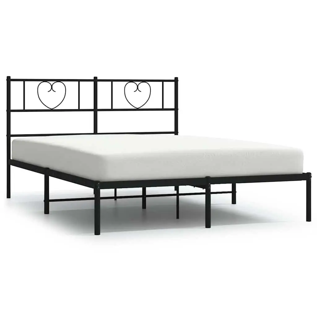 Metal Bed Frame with Headboard for Bedroom 150x200 cm