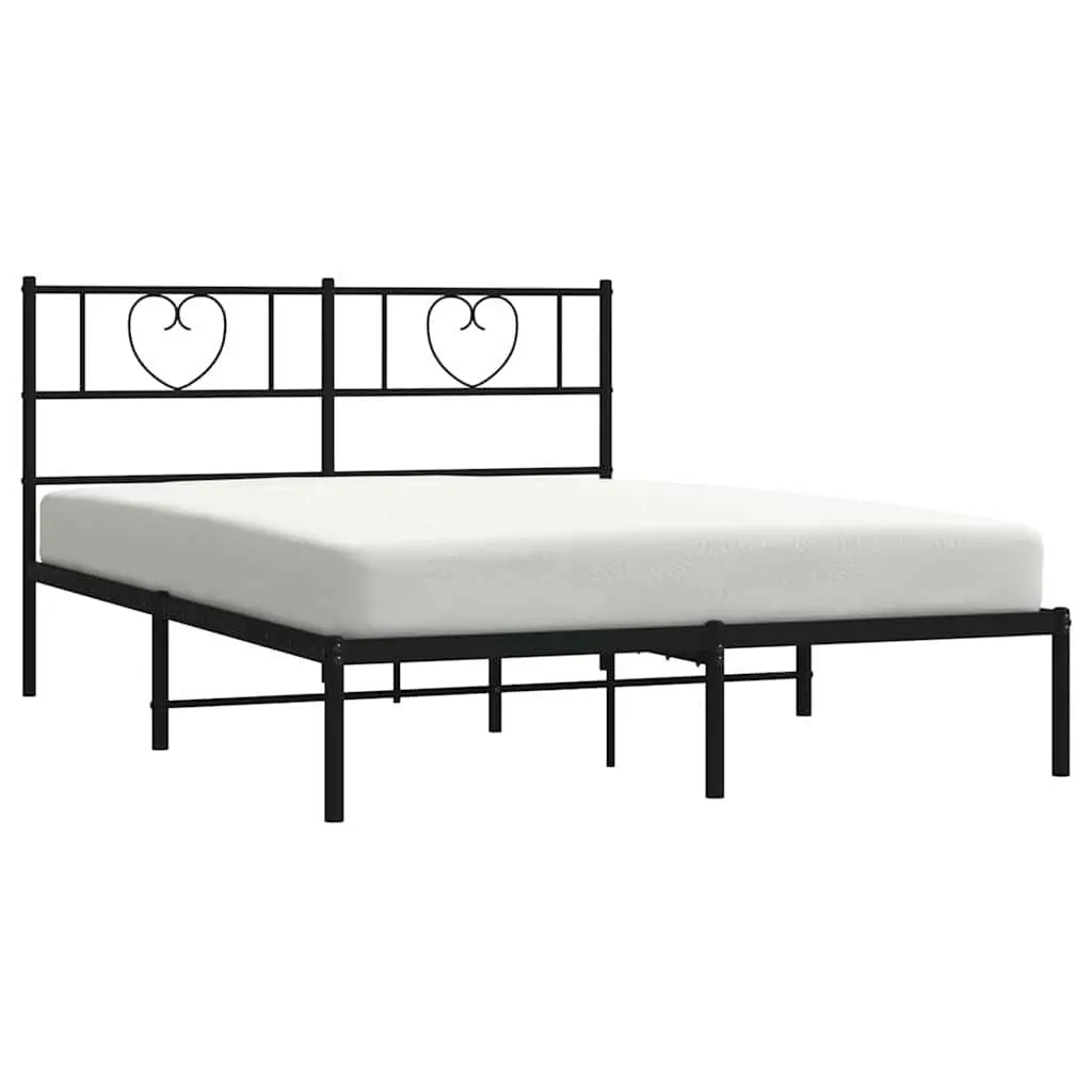 Metal Bed Frame with Headboard for Bedroom 150x200 cm