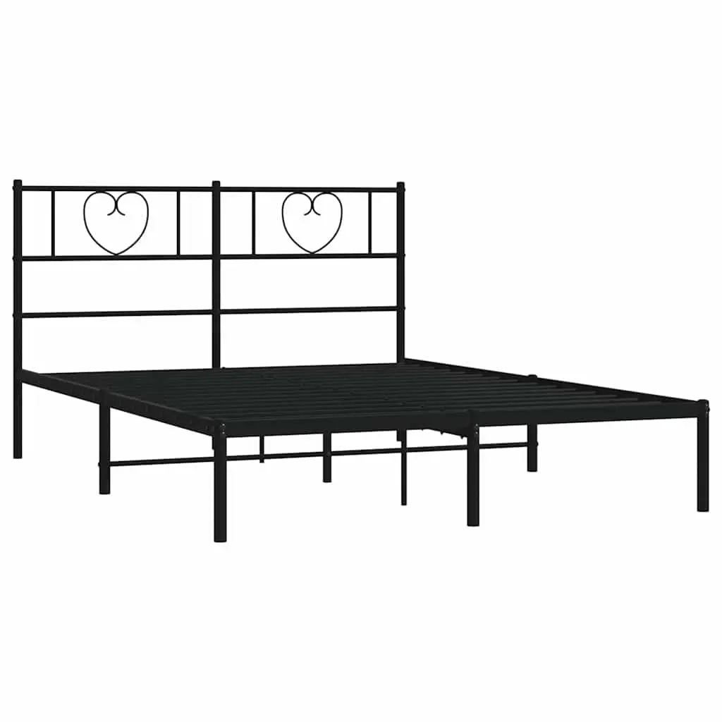 Metal Bed Frame with Headboard for Bedroom 150x200 cm