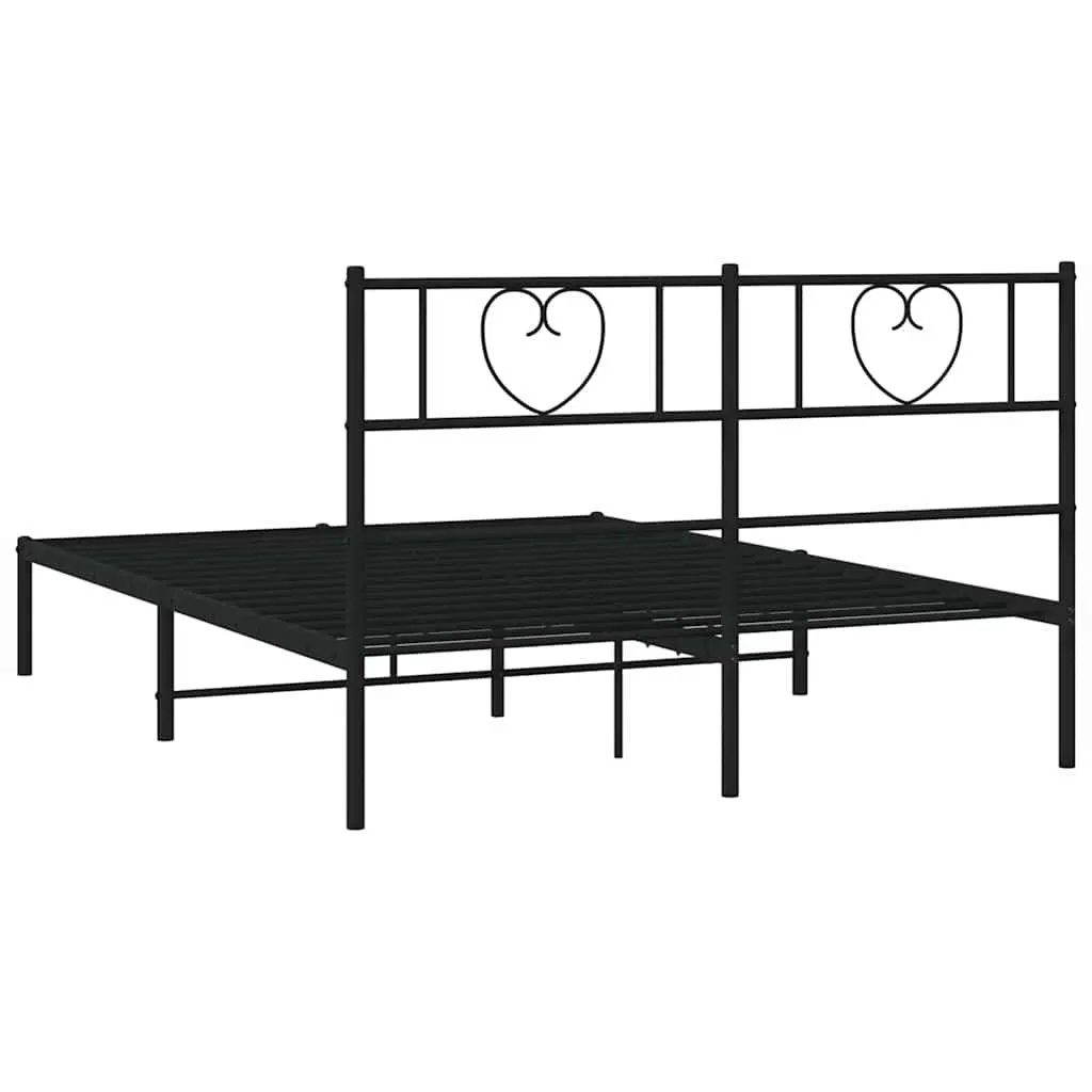Metal Bed Frame with Headboard for Bedroom 150x200 cm