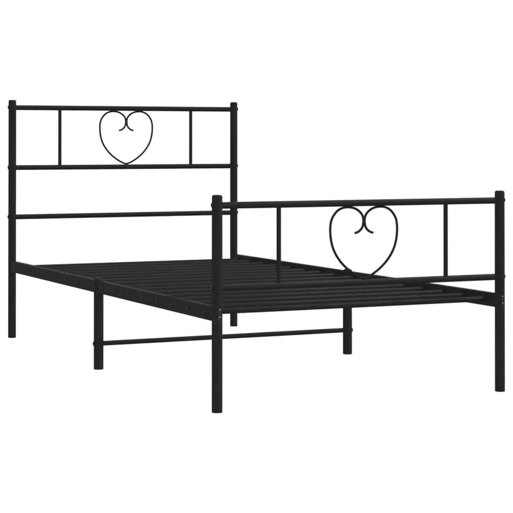 Metal Bed Frame King Single Bedroom 107x203 cm Black