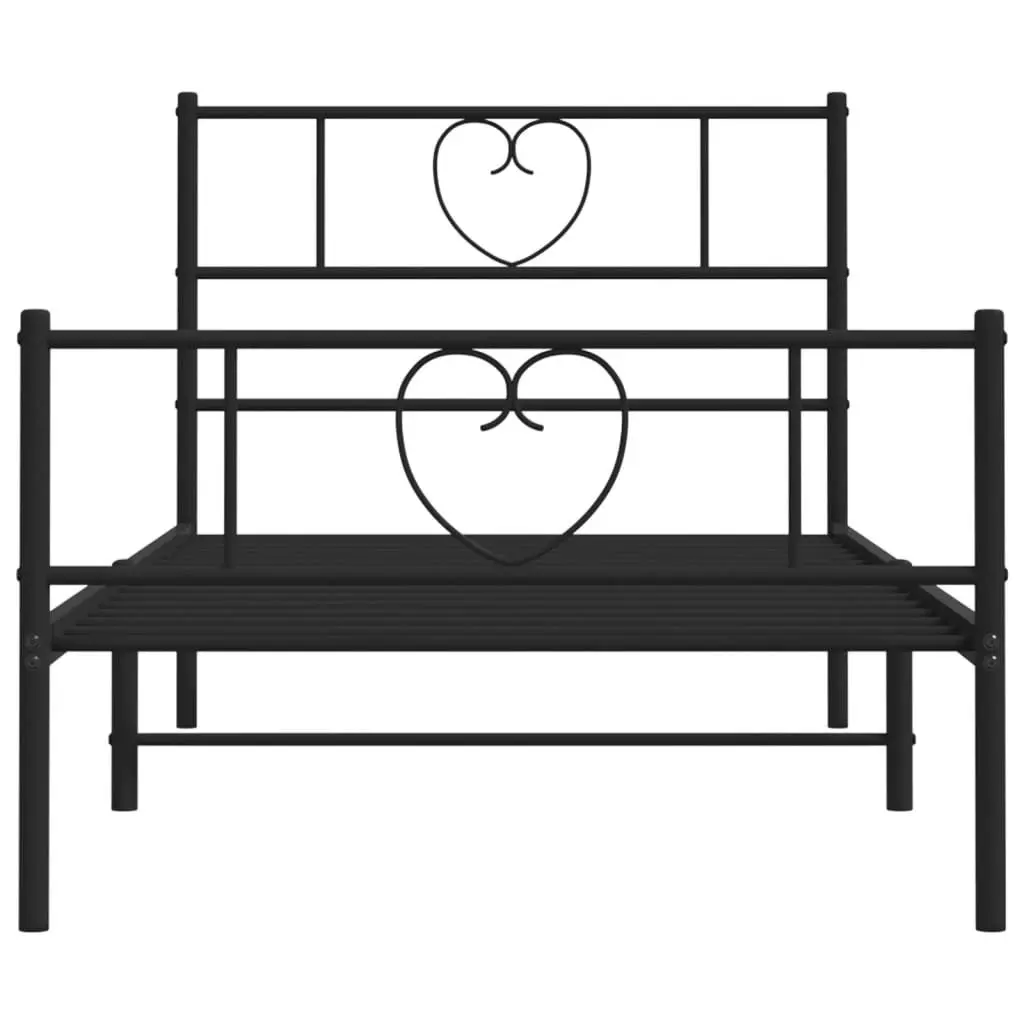 Metal Bed Frame King Single Bedroom 107x203 cm Black