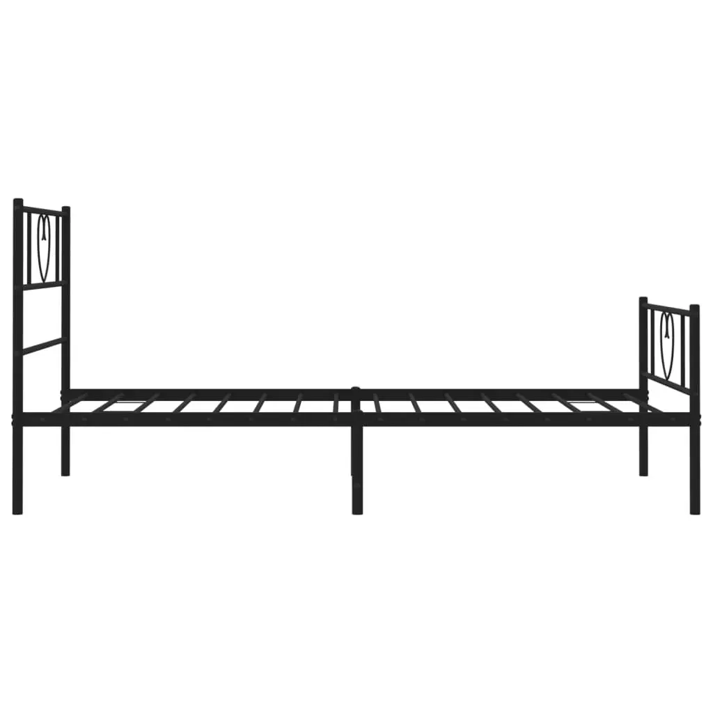 Metal Bed Frame King Single Bedroom 107x203 cm Black