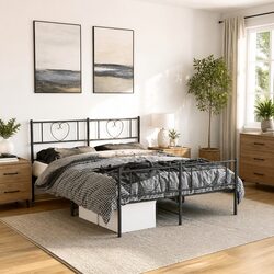 Metal Bed Frame Specifications: 135x190 cm, Black