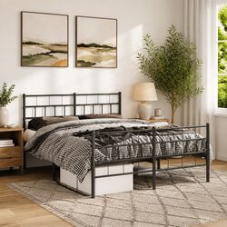 Specifications for Metal Bed Frame 150x200 cm Black