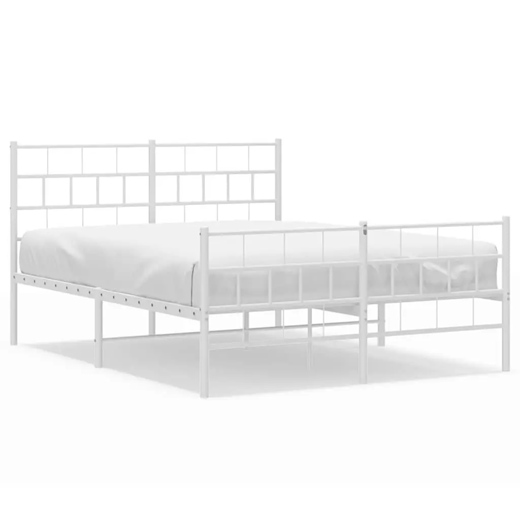Metal Bed Frame Bedroom 150x200 cm White
