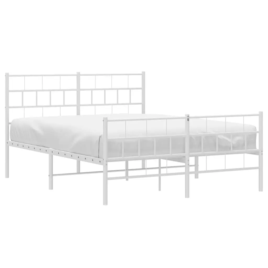 Metal Bed Frame Bedroom 150x200 cm White