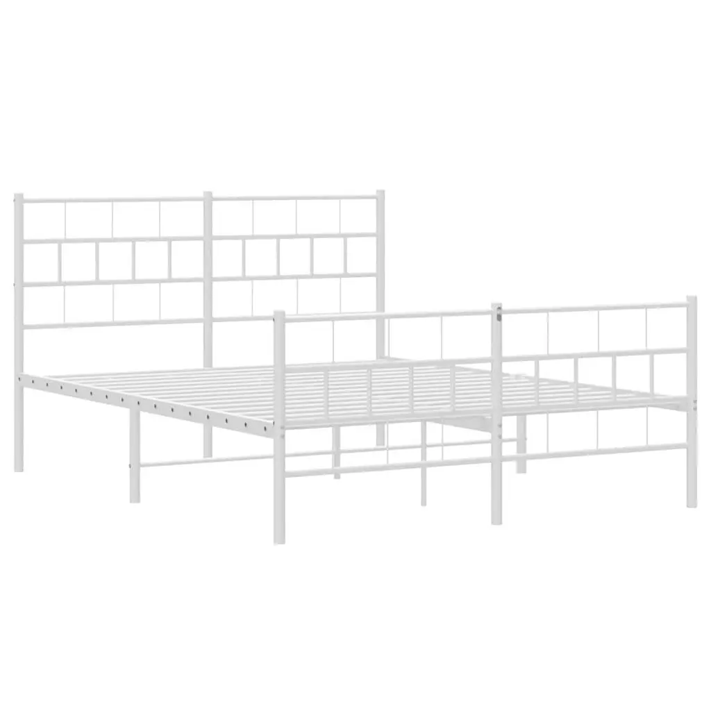 Metal Bed Frame Bedroom 150x200 cm White