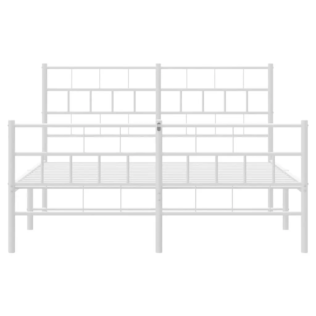 Metal Bed Frame Bedroom 150x200 cm White