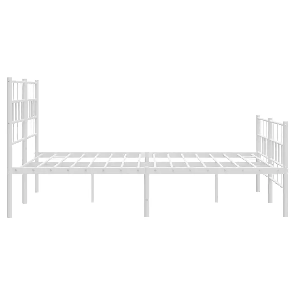Metal Bed Frame Bedroom 150x200 cm White