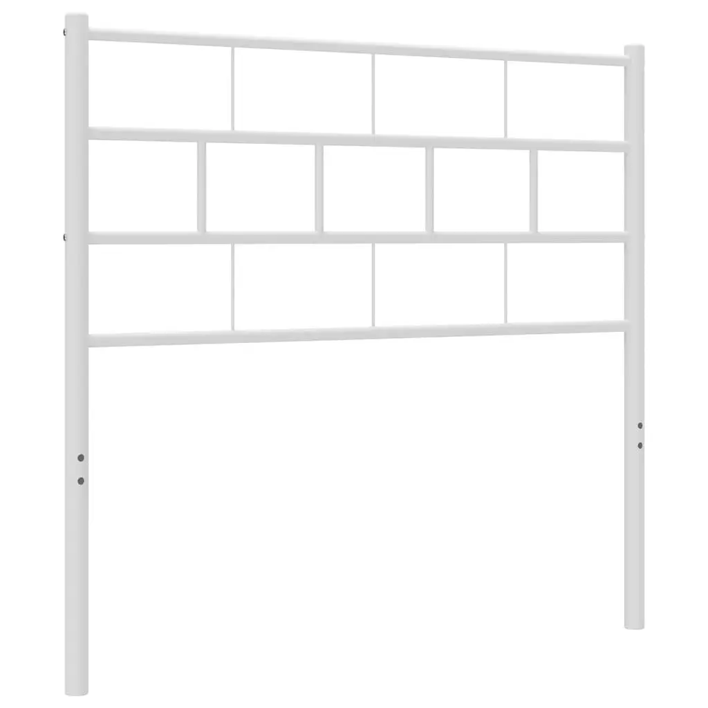 Metal Headboard Bedroom 107cm White Powder-Coated Steel