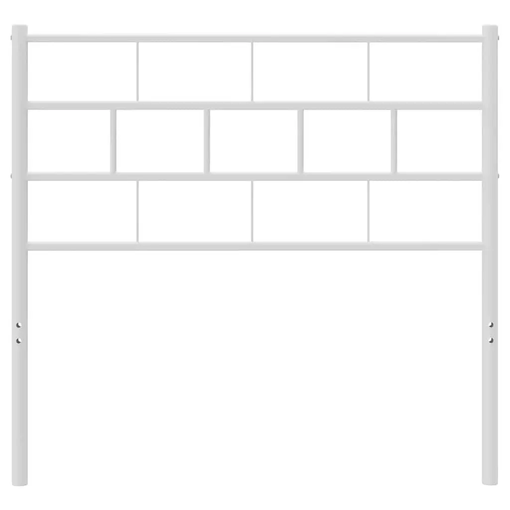 Metal Headboard Bedroom 107cm White Powder-Coated Steel