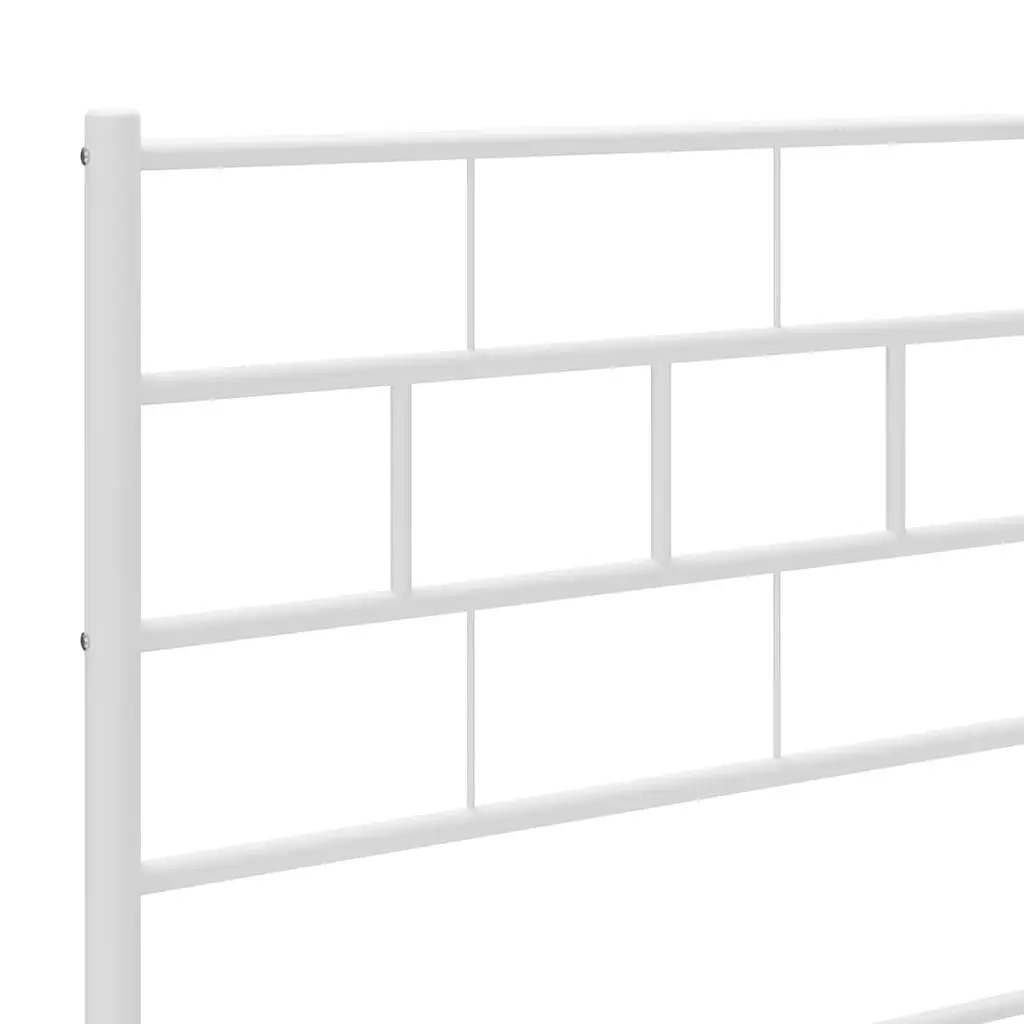 Metal Headboard Bedroom 107cm White Powder-Coated Steel