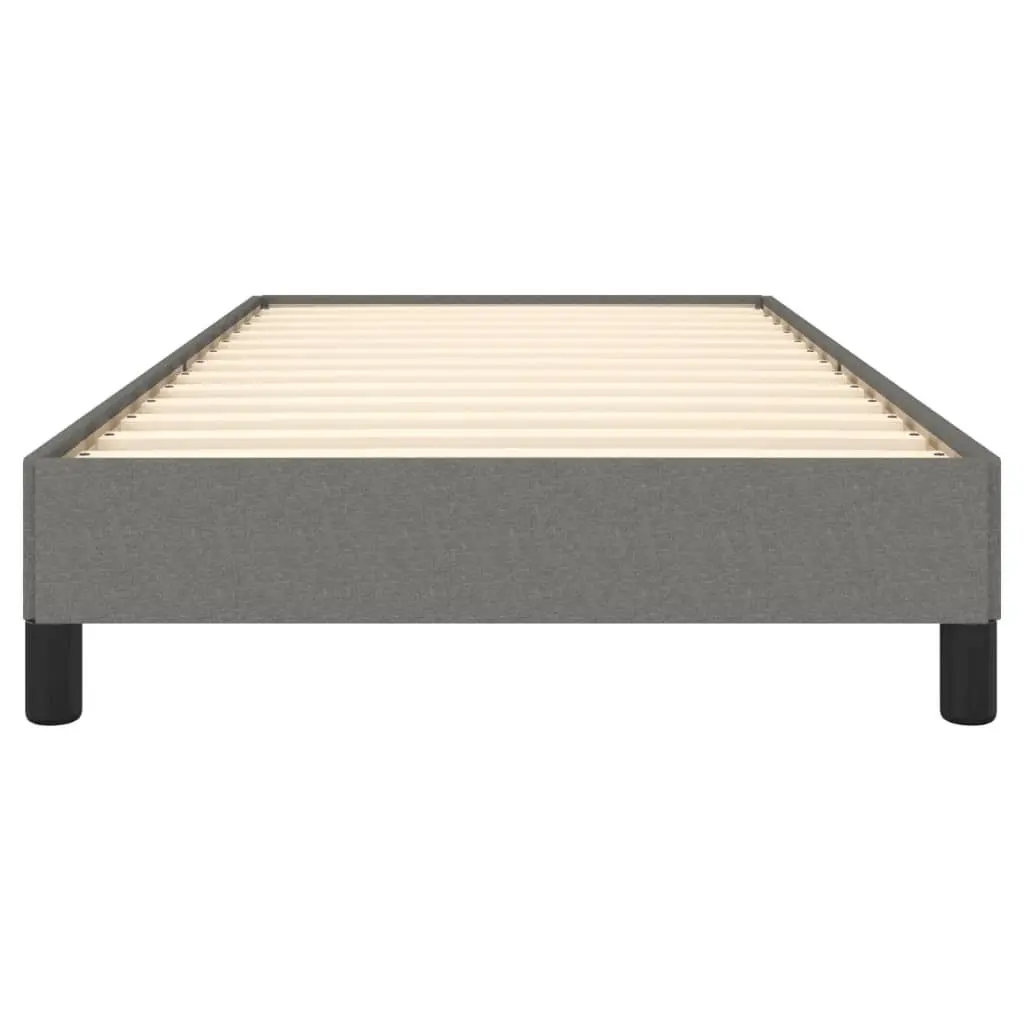 Bed Frame King Single Bedroom Grey Fabric Upholstered Plywood Slats Sturdy Support Legs