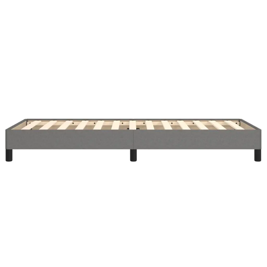 Bed Frame King Single Bedroom Grey Fabric Upholstered Plywood Slats Sturdy Support Legs