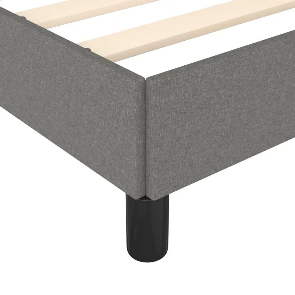 Bed Frame King Single Bedroom Grey Fabric Upholstered Plywood Slats Sturdy Support Legs