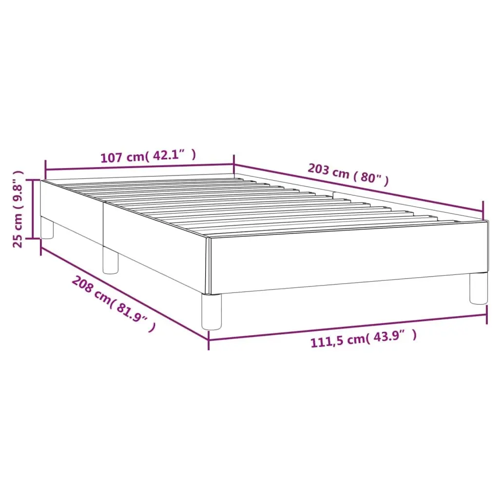 Bed Frame King Single Bedroom Grey Fabric Upholstered Plywood Slats Sturdy Support Legs