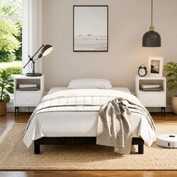 Specifications for King Single Bed Frame in Black Fabric