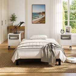 King Single Bed Frame Specifications: Black Faux Leather