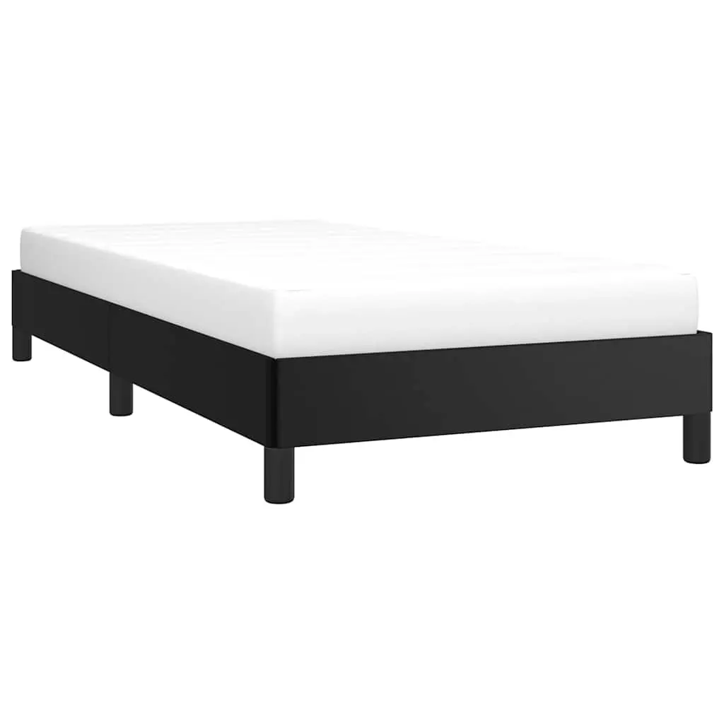 King Single Bed Frame Black Faux Leather Upholstered Bedroom Furniture No