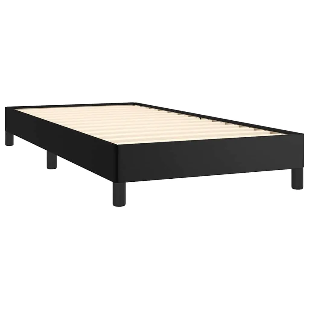King Single Bed Frame Black Faux Leather Upholstered Bedroom Furniture No