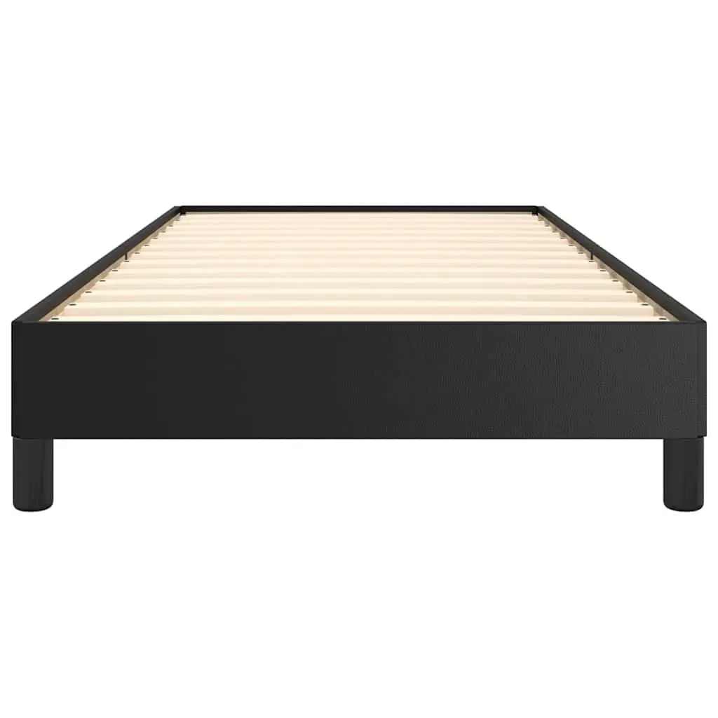 King Single Bed Frame Black Faux Leather Upholstered Bedroom Furniture No