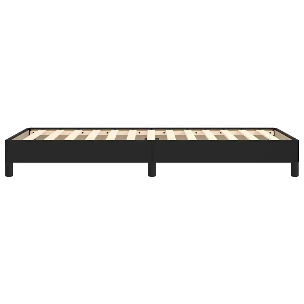 King Single Bed Frame Black Faux Leather Upholstered Bedroom Furniture No