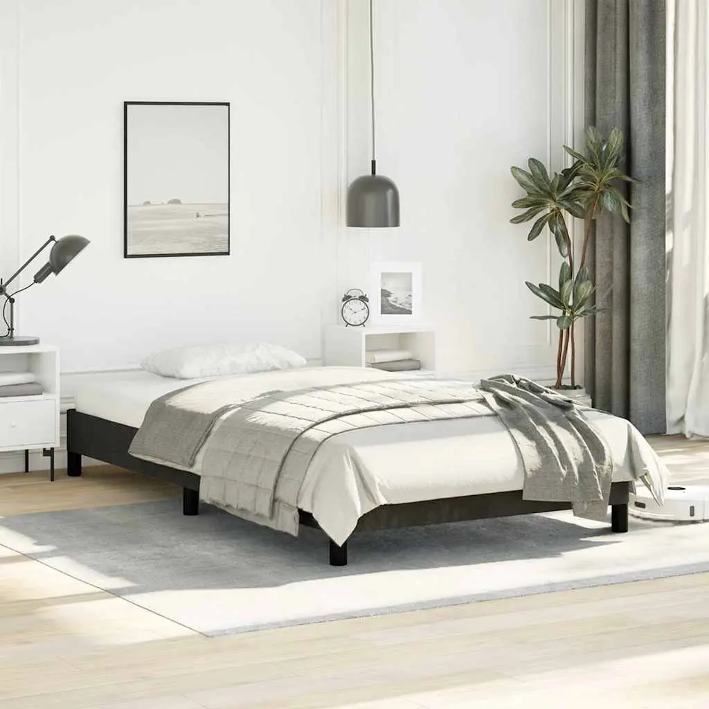 Black Velvet King Single Bed Frame