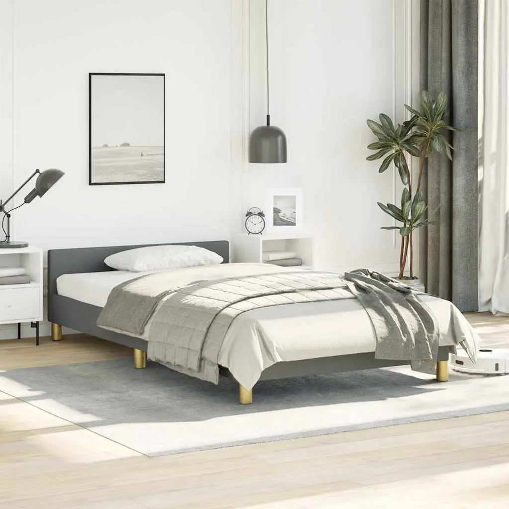 King Single Bed Frame with Fabric Headboard