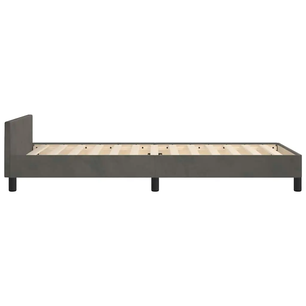 King Single Bed Frame with Grey Velvet