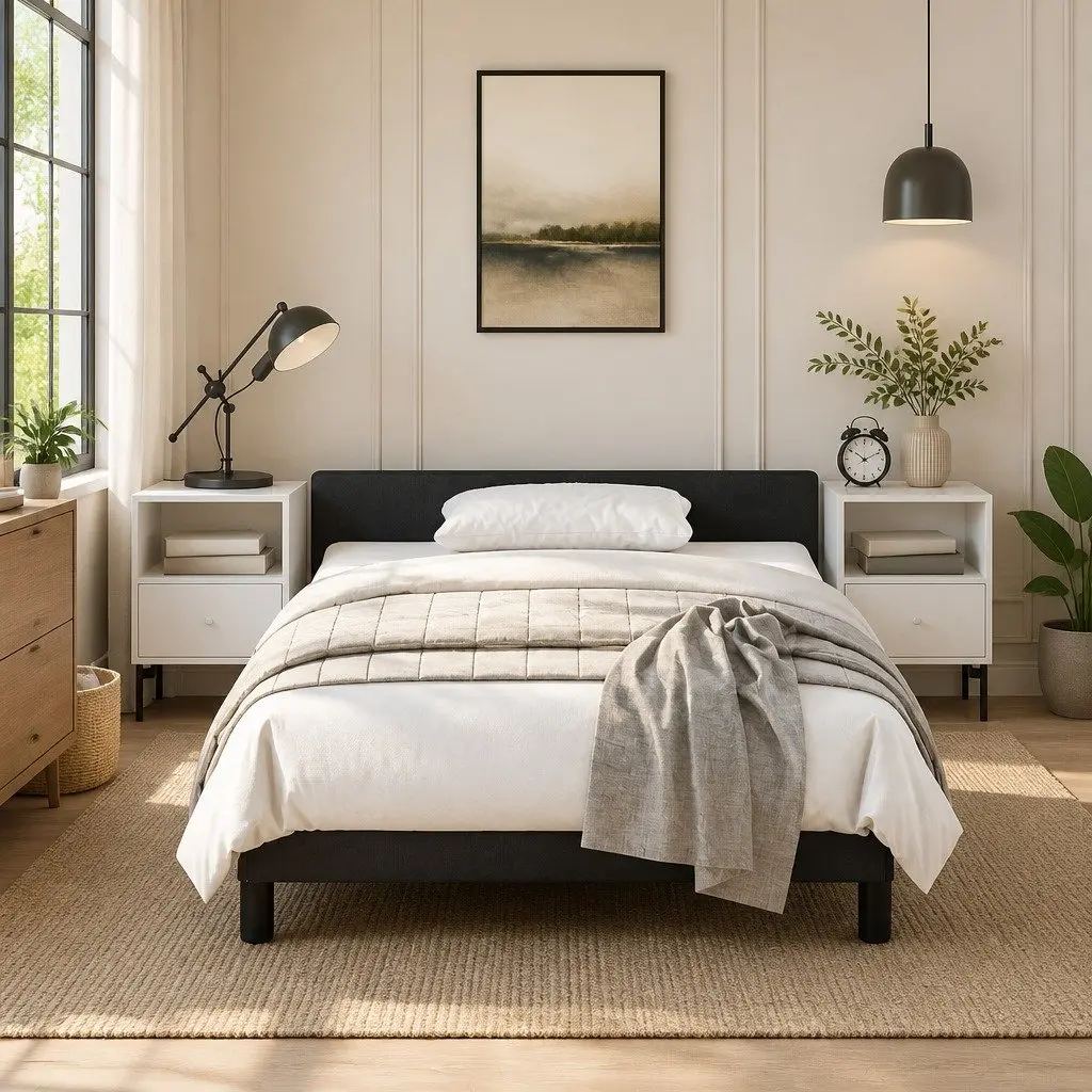 Black Velvet King Single Bed Frame