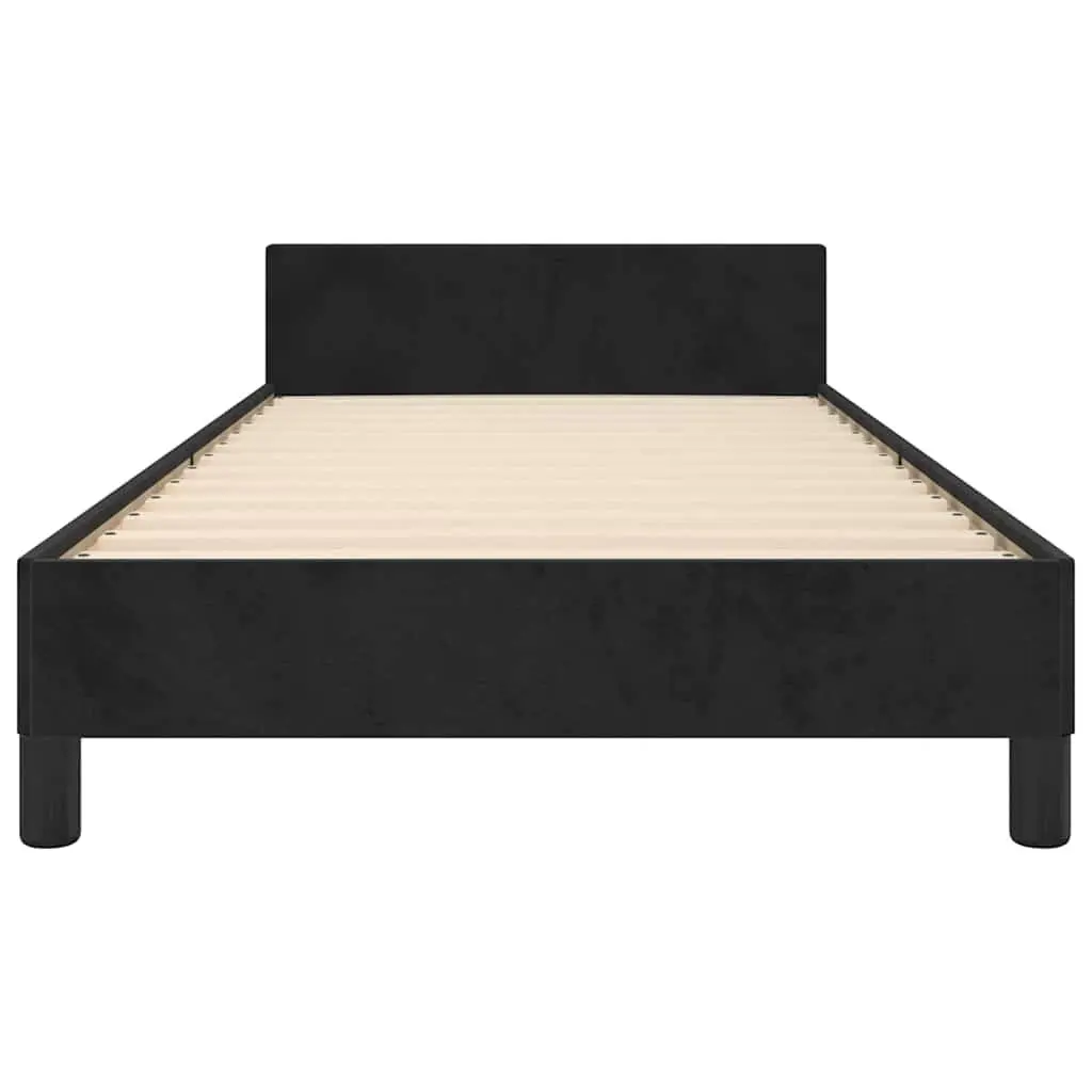 Black Velvet King Single Bed Frame