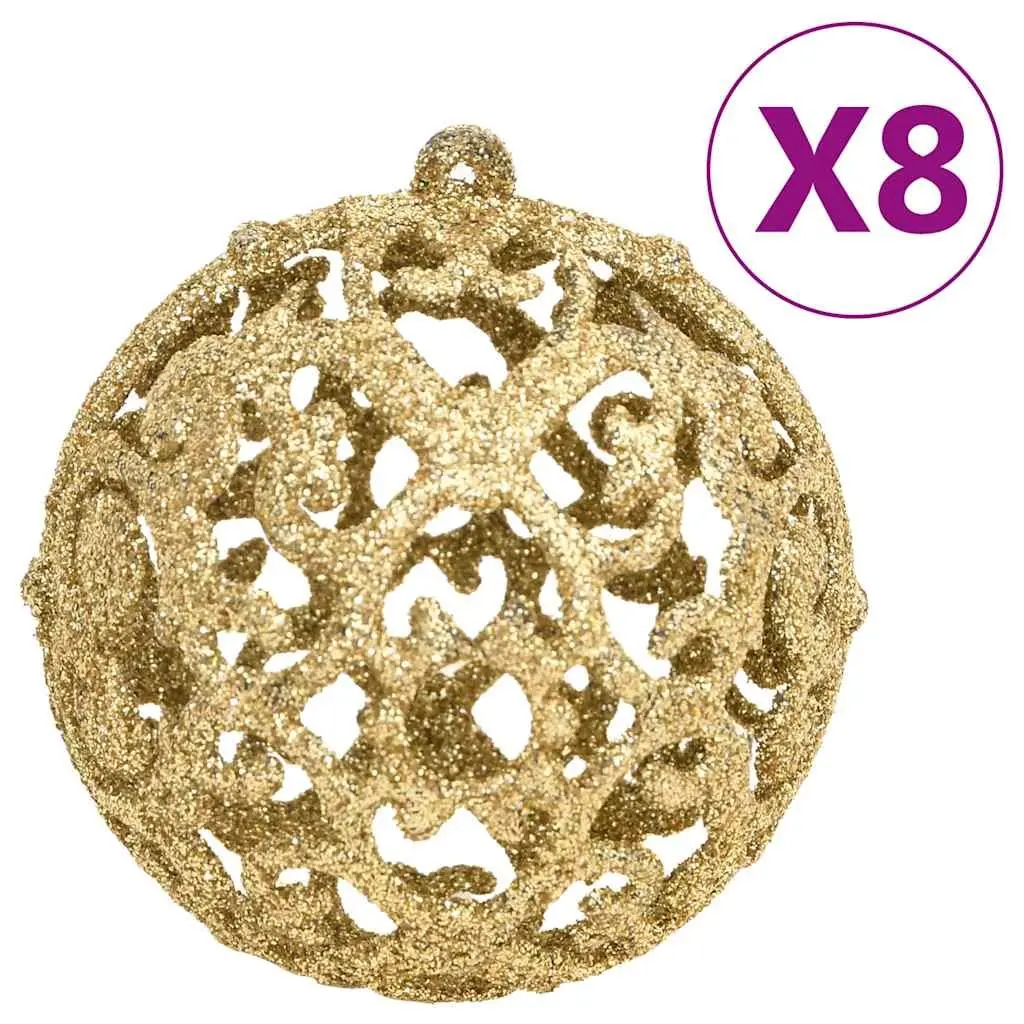 Gold Shatterproof Christmas Bauble Set Multiple Sizes and Styles 111 Piece for Home Tree Garland Wreath Window Displays