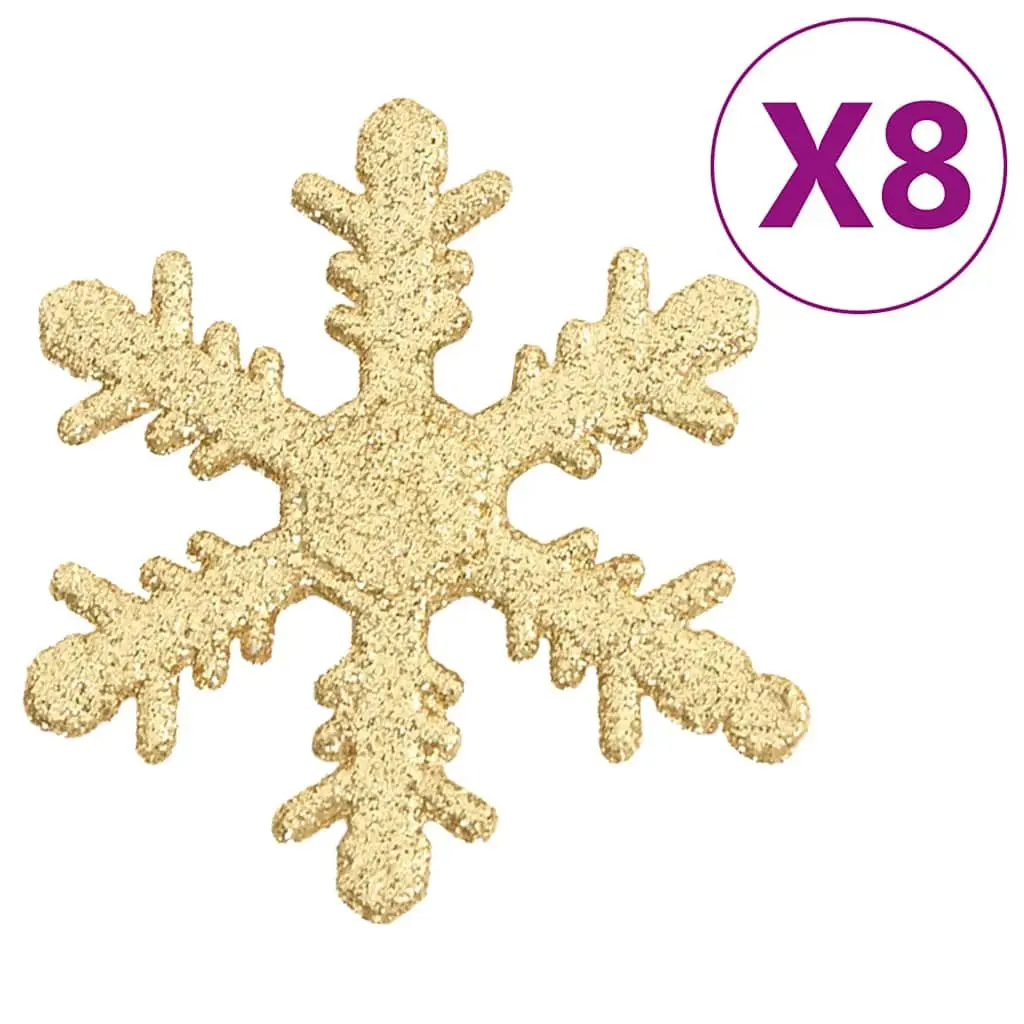 Gold Shatterproof Christmas Bauble Set Multiple Sizes and Styles 111 Piece for Home Tree Garland Wreath Window Displays