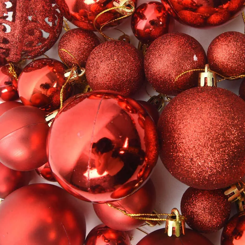 111-Piece Red Christmas Bauble Set