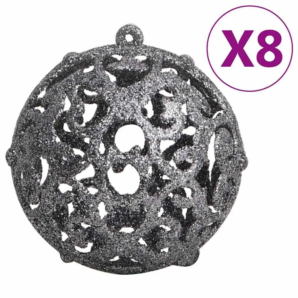 Christmas Bauble Set 111 Piece White Grey Shatterproof Ornaments Tree