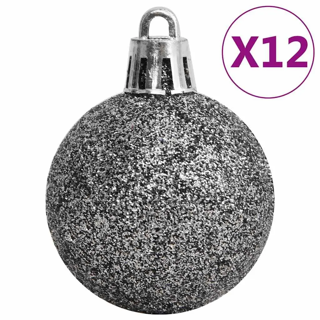 Christmas Bauble Set 111 Piece White Grey Shatterproof Ornaments Tree