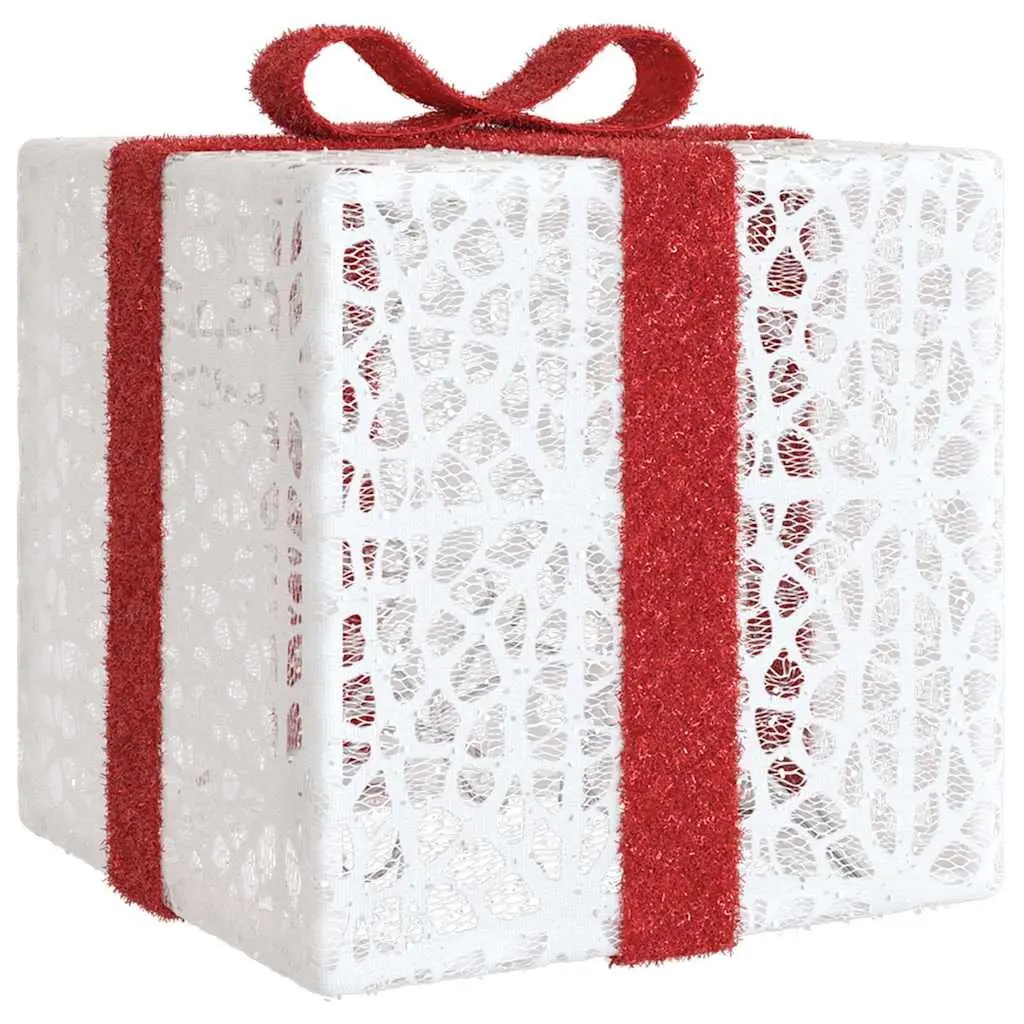 Christmas Boxes Set of 3 Warm White LED Lighted Holiday Decoration for Home and Parties