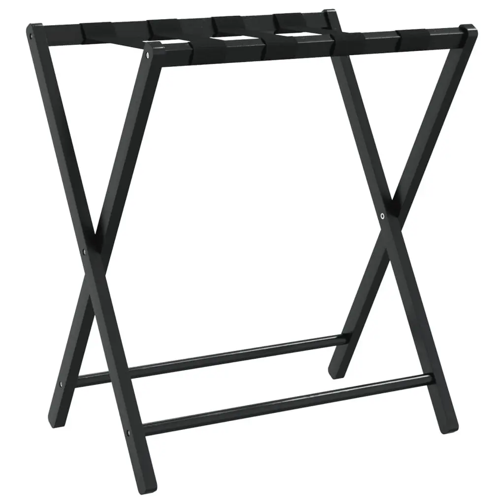 Luggage Rack Foldable Suitcase Stand Black Bamboo Bedroom 68.5 x 38 x 58 cm