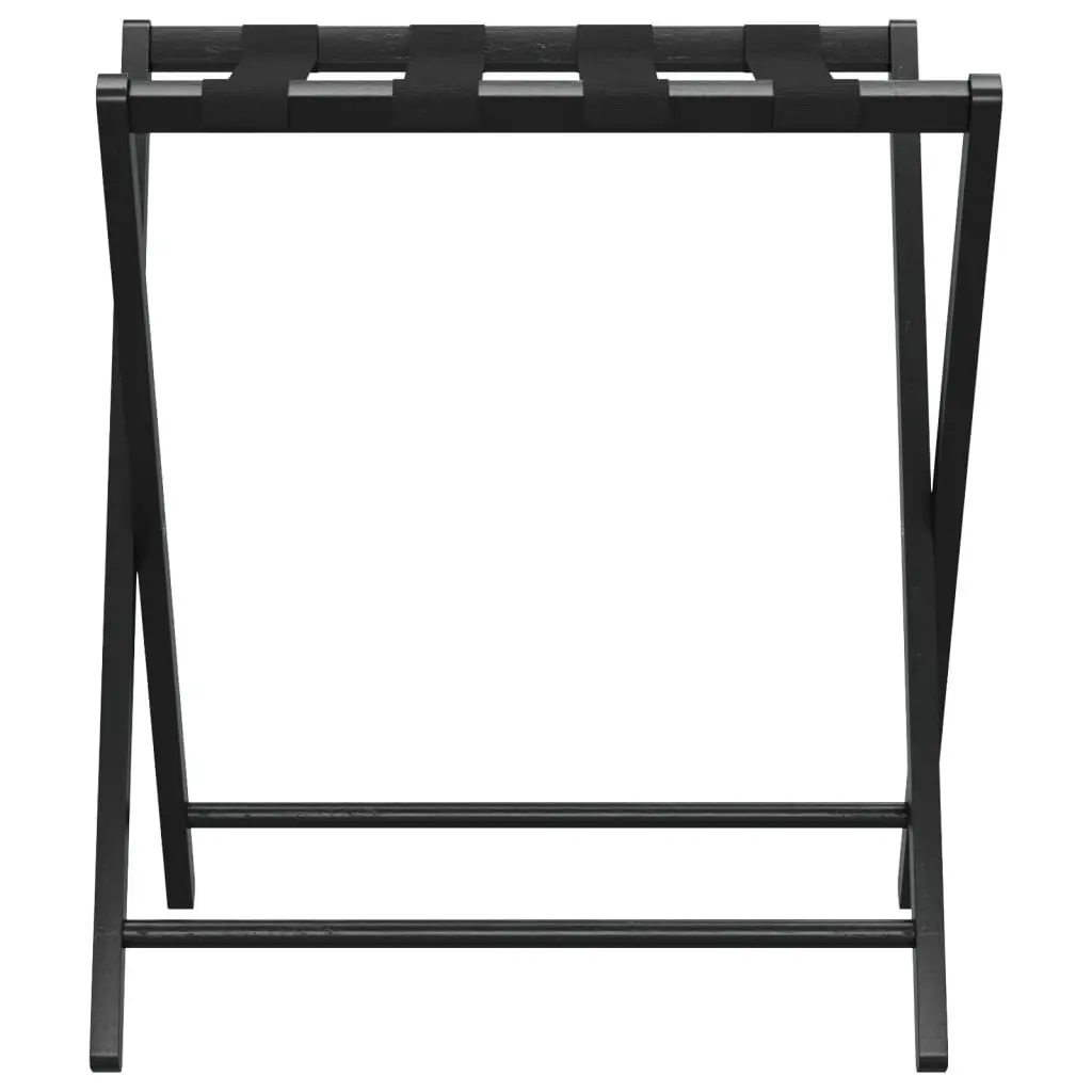 Luggage Rack Foldable Suitcase Stand Black Bamboo Bedroom 68.5 x 38 x 58 cm