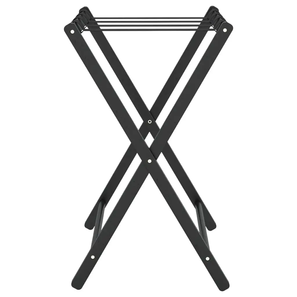 Luggage Rack Foldable Suitcase Stand Black Bamboo Bedroom 68.5 x 38 x 58 cm
