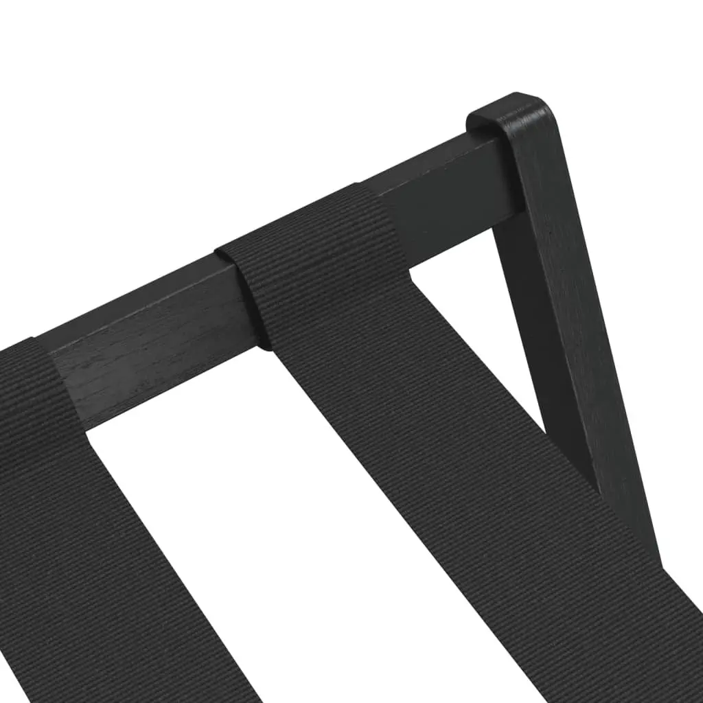 Luggage Rack Foldable Suitcase Stand Black Bamboo Bedroom 68.5 x 38 x 58 cm