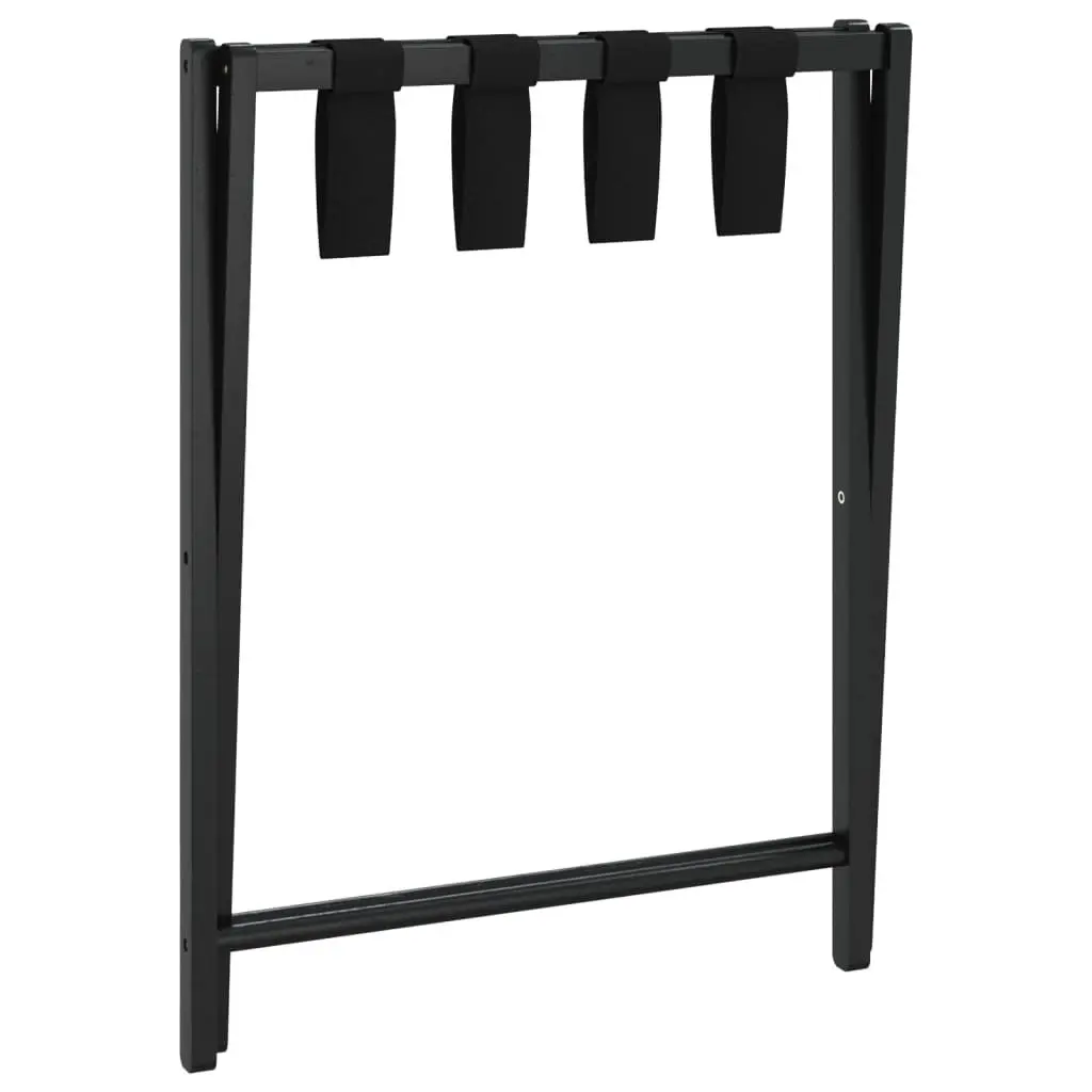Luggage Rack Foldable Suitcase Stand Black Bamboo Bedroom 68.5 x 38 x 58 cm