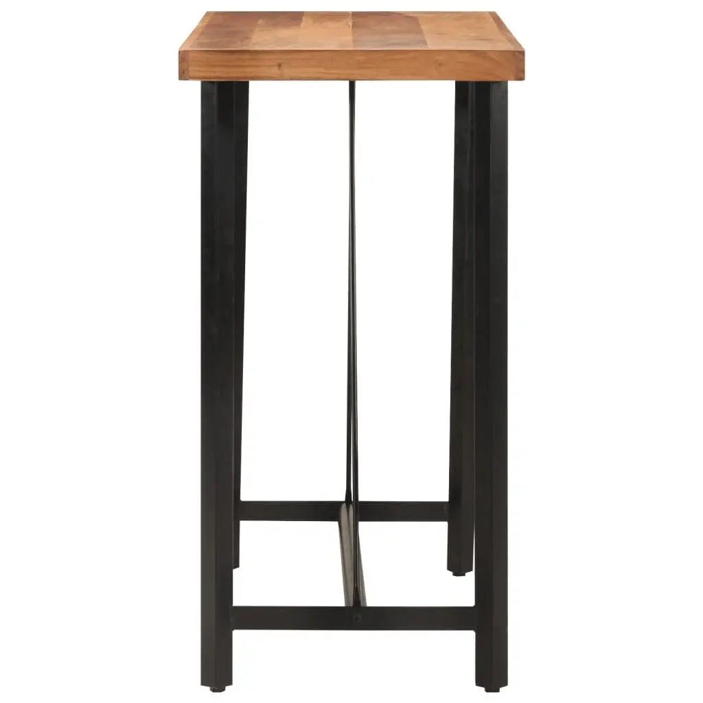 Bar Table 110x55x107 cm Brown Solid Acacia Wood Iron Frame Kitchen Dining