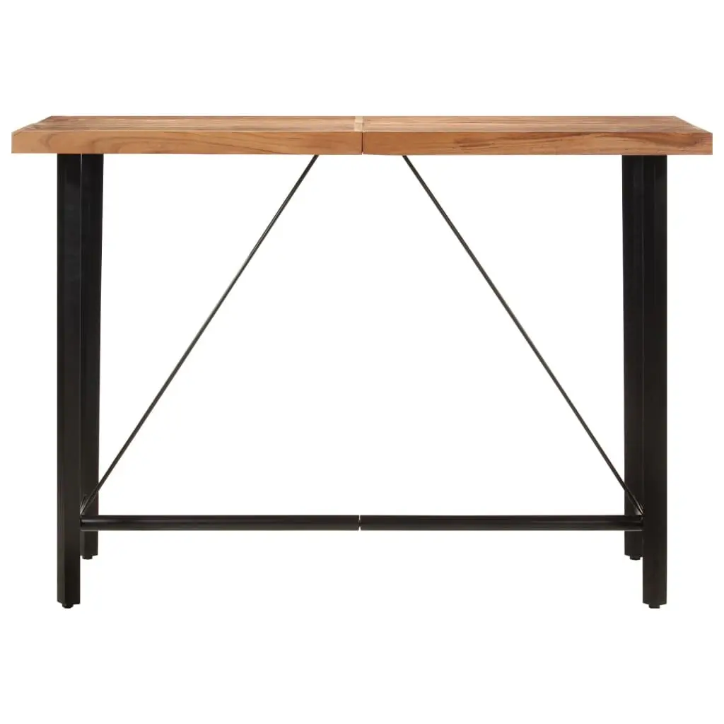 Bar Table 150x70x107 cm Solid Acacia Wood Iron Frame Kitchen Dining Bistro