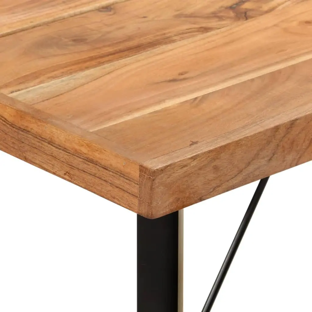 Bar Table 150x70x107 cm Solid Acacia Wood Iron Frame Kitchen Dining Bistro